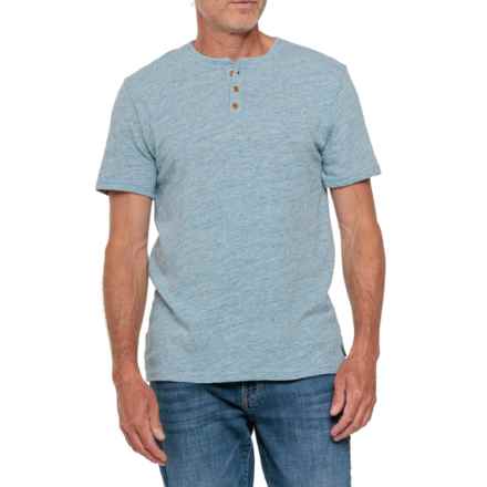 Lucky Brand Henley Shirt - Short Sleeve in Aegean Blue