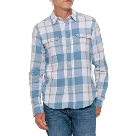 Lucky Brand Humboldt Utility Flannel Shirt - Long Sleeve in Blue/White