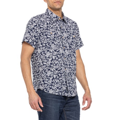 Lucky Brand Mason Shirt - Short Sleeve in Navy Print