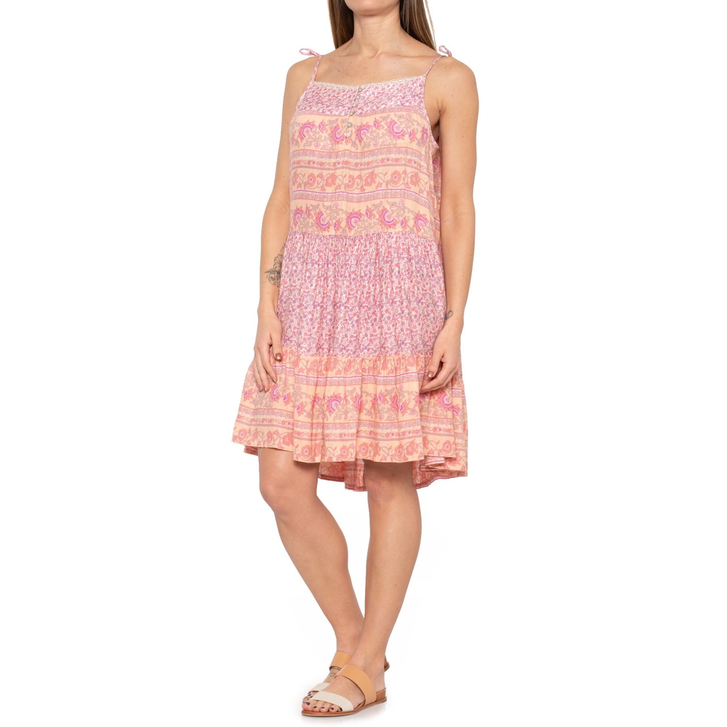 Lucky Brand Mixed Print Tiered Dress (For Women)