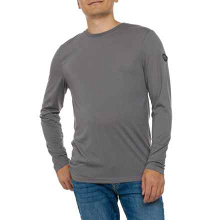 Lucky Brand Peached Crew Neck Lounge T-Shirt - Long Sleeve in Smoked Pearl