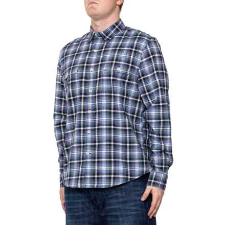 Plaid Faux Indigo Workwear Shirt - Long Sleeve in Blue Plaid