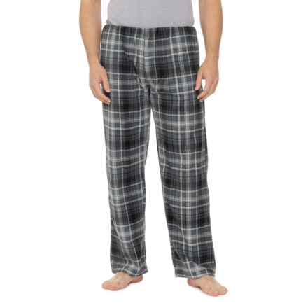 Lucky Brand Plaid Fleece Lounge Pants in Jet Black