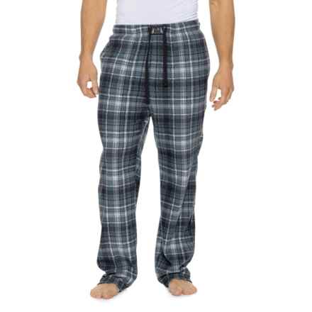 Lucky Brand Plaid Fleece Pajama Pants in Grey/Jet Black