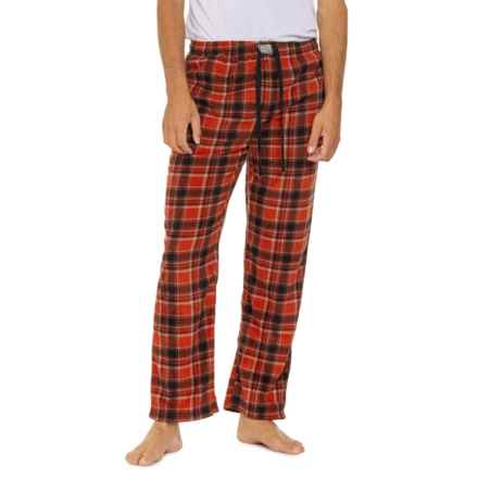 Lucky Brand Plaid Fleece Pajama Pants in Red Ochre