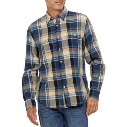 Lucky Brand Plaid Utility Shirt - Long Sleeve in Indigo/Yellow