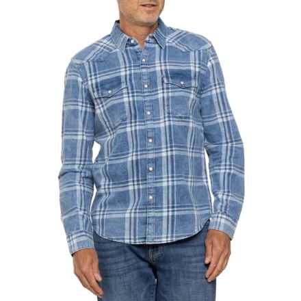 Lucky Brand Plaid Western Shirt - Long Sleeve in Indigo Plaid