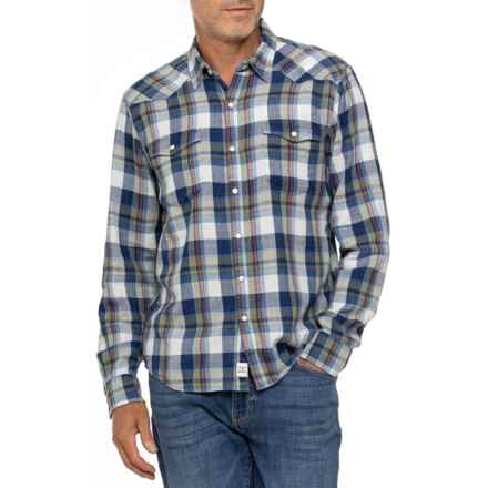 Lucky Brand Plaid Western Shirt - Snap Front, Long Sleeve in Indigo/Green