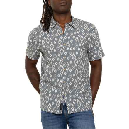 Lucky Brand Printed Linen Shirt - Short Sleeve in Geometric Print