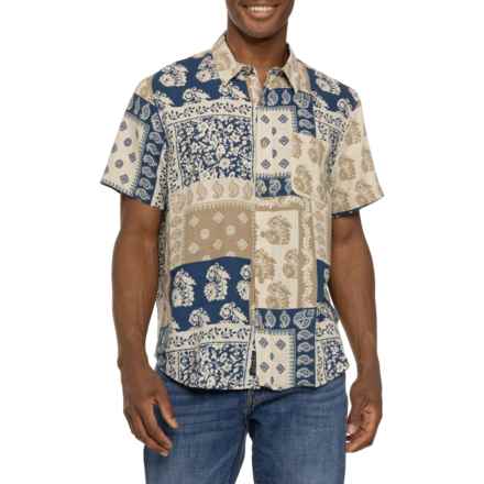 Lucky Brand Printed Linen Shirt - Short Sleeve in Multi Print