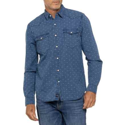 Lucky Brand Printed Western Shirt - Long Sleeve in Indigo Stripe