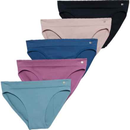 Lucky Brand Ribbed Seamless Panties - 5-Pack, Bikini in Multi