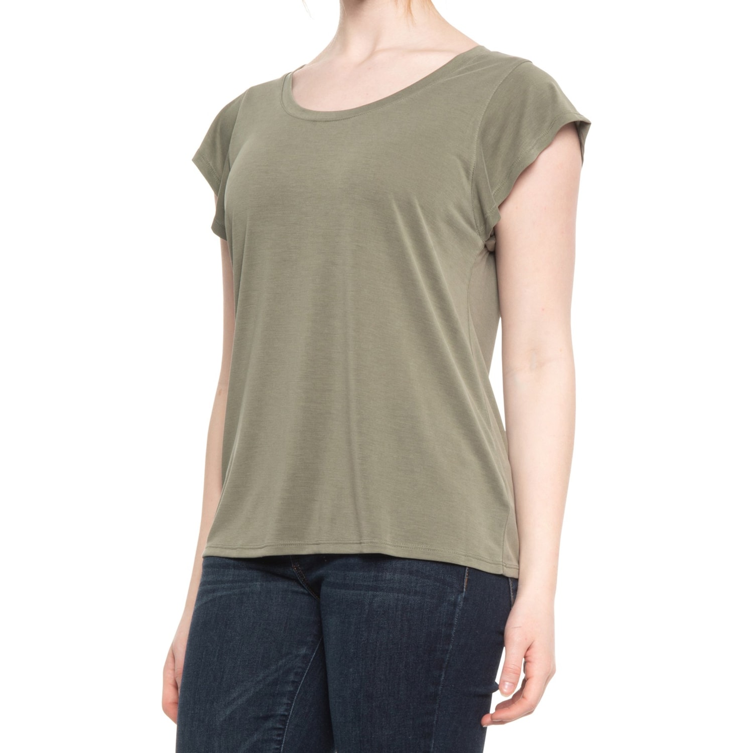 Ruffle Sleeve Sandwashed Shirt 
