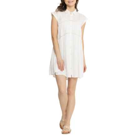 Lucky Brand Schiffley Shirtdress - Short Sleeve in Bright White