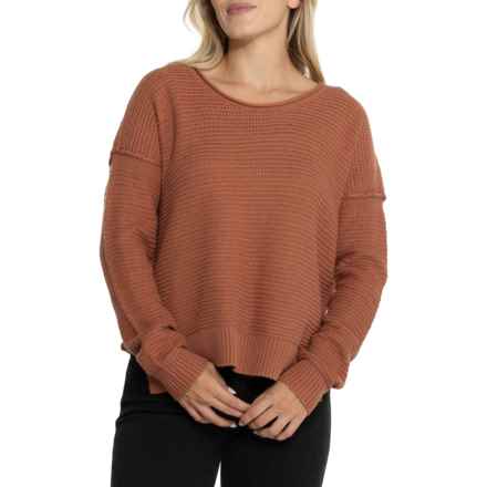 Lucky Brand Scoop Neck Textured Sweater in Chutney