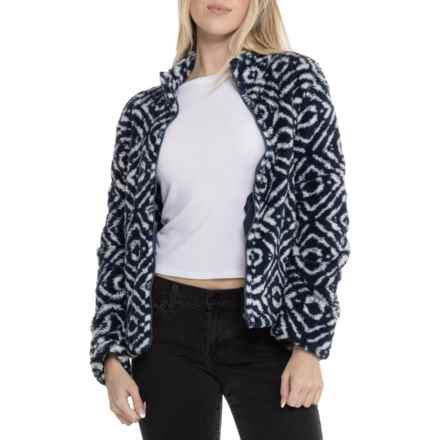 Lucky Brand Sherpa Fleece Jacket in Navy Combo