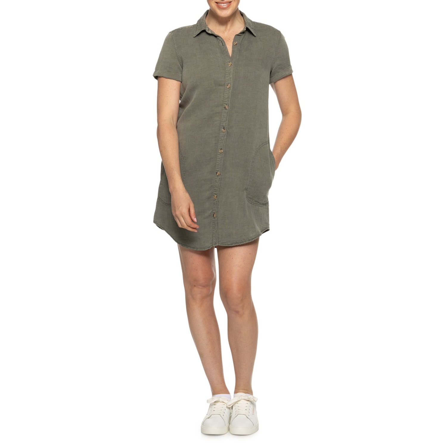 lucky brand linen dress Lucky Brand Shirt Dress with Pockets