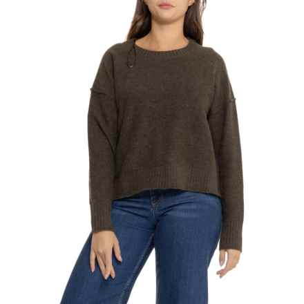 Lucky Brand Solid Crew Neck Sweater in Dark Olive