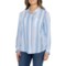 Lucky Brand Stripe Gauze Pocket Shirt - Long Sleeve in Blue Multi