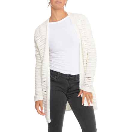 Lucky Brand Textured Long Cardigan Sweater in Tofu