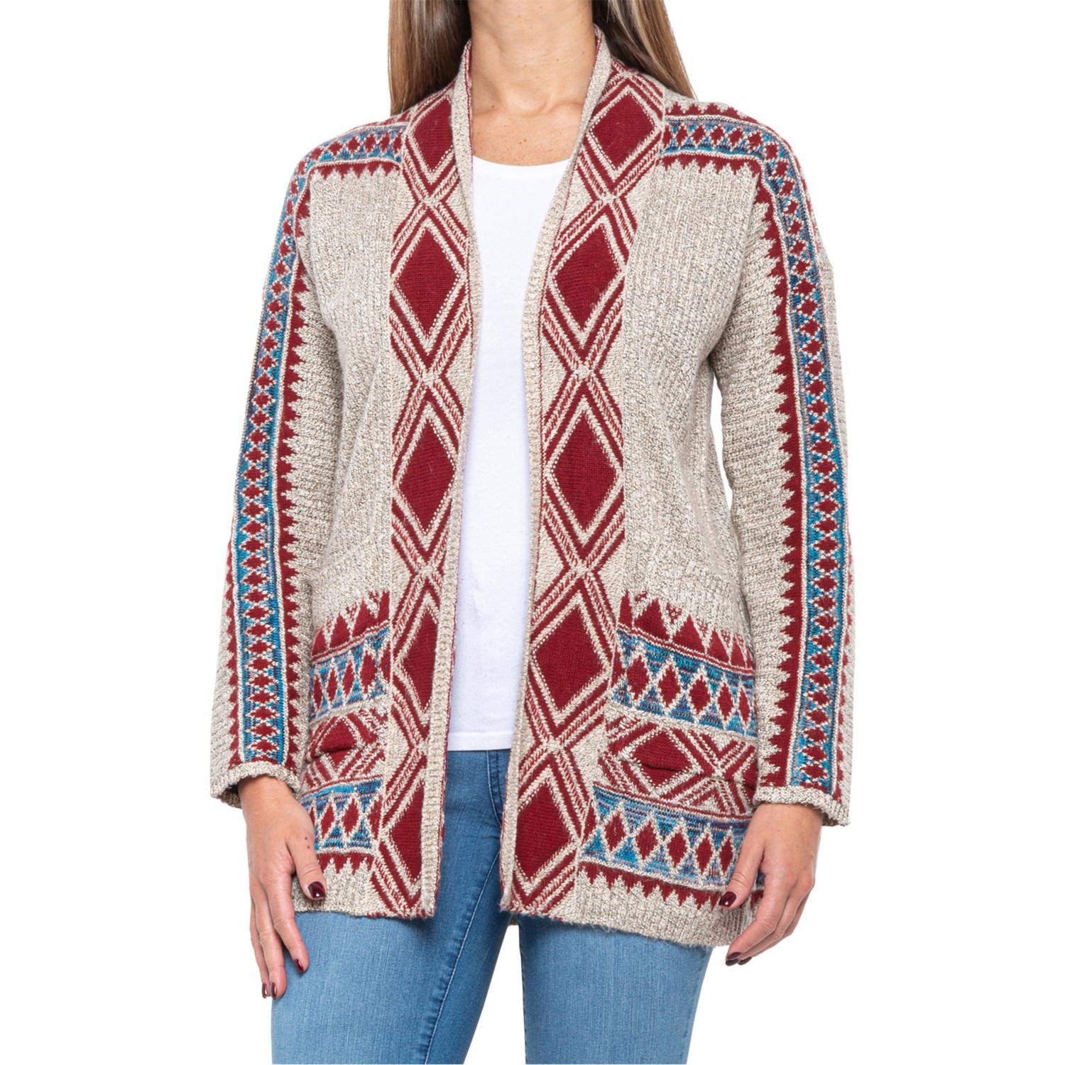 Lucky Brand Tribal Cardigan Sweater 