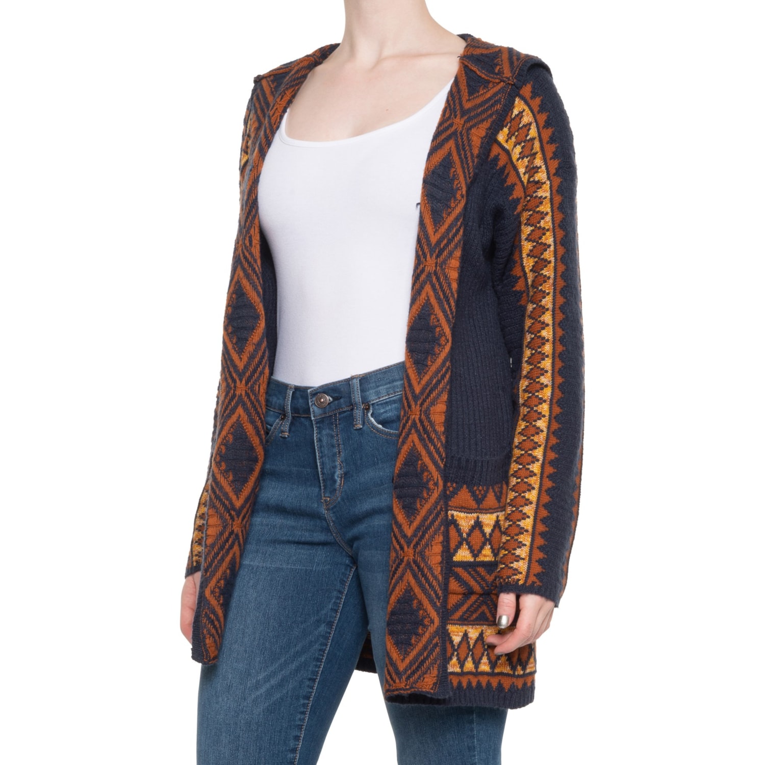 Lucky Brand Tribal Hooded Cardigan 