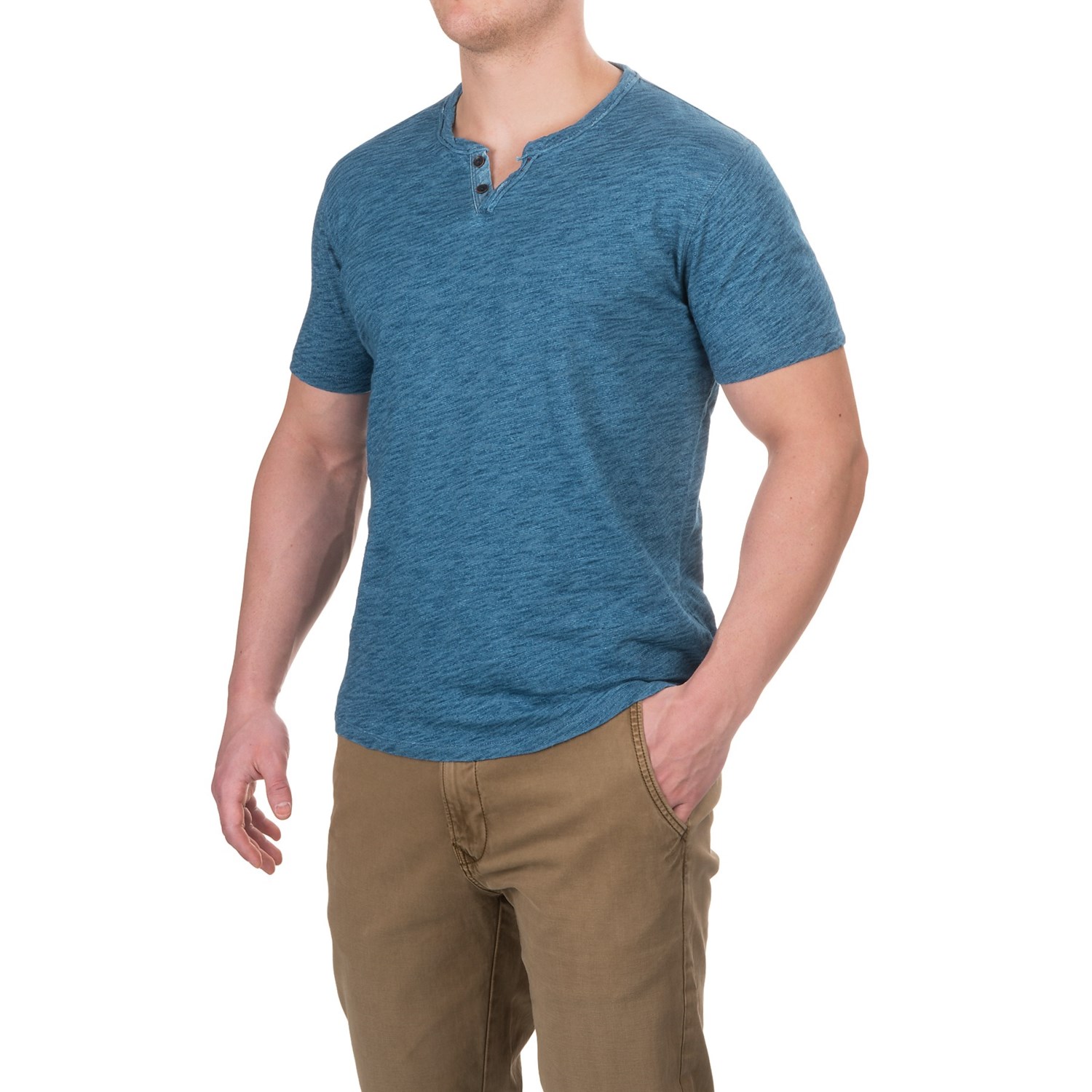 Lucky Brand Two-Button Notch T-Shirt (For Men)