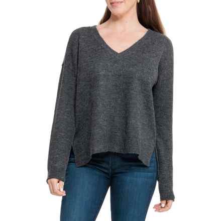 Lucky Brand V-Neck Sweater in Charcoal Heather