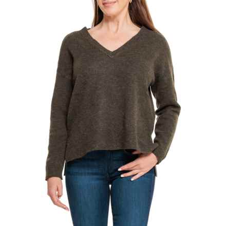 Lucky Brand V-Neck Sweater in Dark Olive