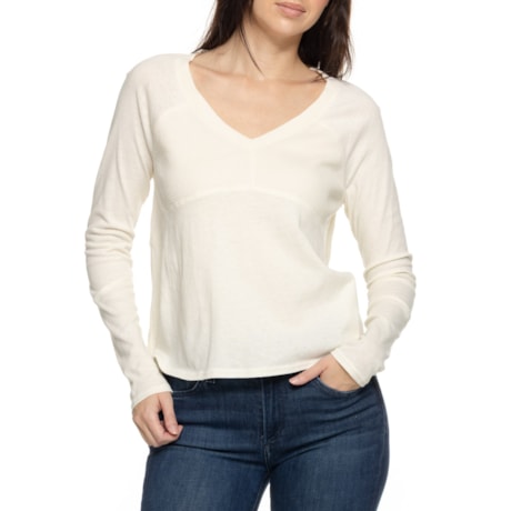 Lucky Brand Waffle Mix V-Neck Shirt - Long Sleeve