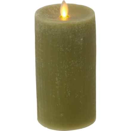 Luminara Chalky Linen Flameless Pillar Candle - 3x6.5” in Green