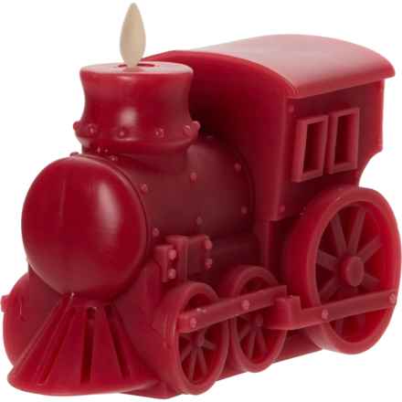 Luminara Holiday Train Flameless Candle - 7.3x5.5” in Red