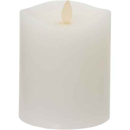 Luminara Melted Smooth Flameless Pillar Candle - 3.5x4.5" in Unscented