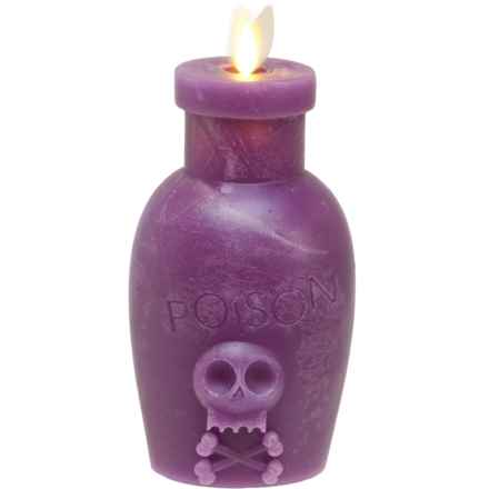 Luminara Real Flame-Effect Chalky Poison Bottle Candle - 2.8x6” in Purple
