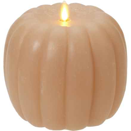 Luminara Real Flame-Effect Chalky Tall Pumpkin Candle - 5.7x5.5” in Cream