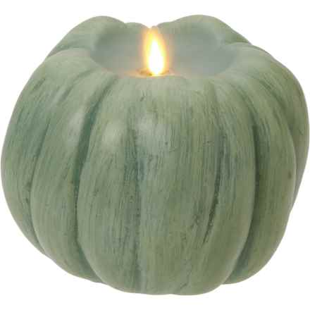 Luminara Real Flame-Effect Iceberg Pumpkin Candle - 5.25x4.5” in Green