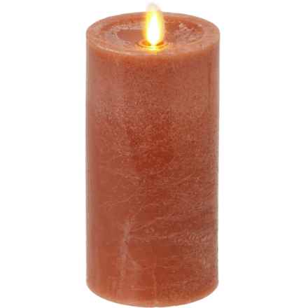 Luminara Seaglass Flameless Pillar Candle - 3x6.5” in Orange