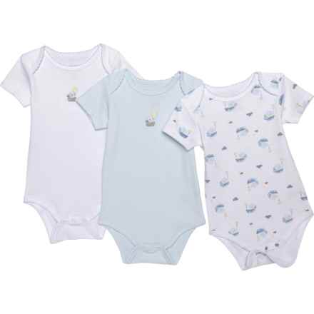 LUXE THREADS Infant Boys Pima Cotton Interlock Baby Bodysuits - 3-Pack, Short Sleeve in Multi