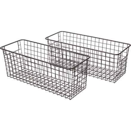 M Design Classico Deep Wire Basket Set - 2-Pack, 16x6x6” in Bronze
