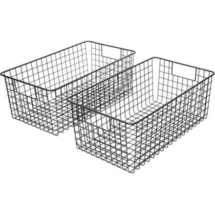 M Design Classico Deep Wire Basket Set - 2-Pack, 16x9x6” in Bronze