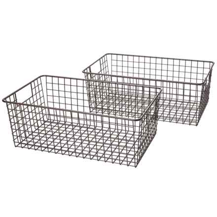 M Design Metal Sliding Basket - 2-Pack, 12x10x6” in Matte Black