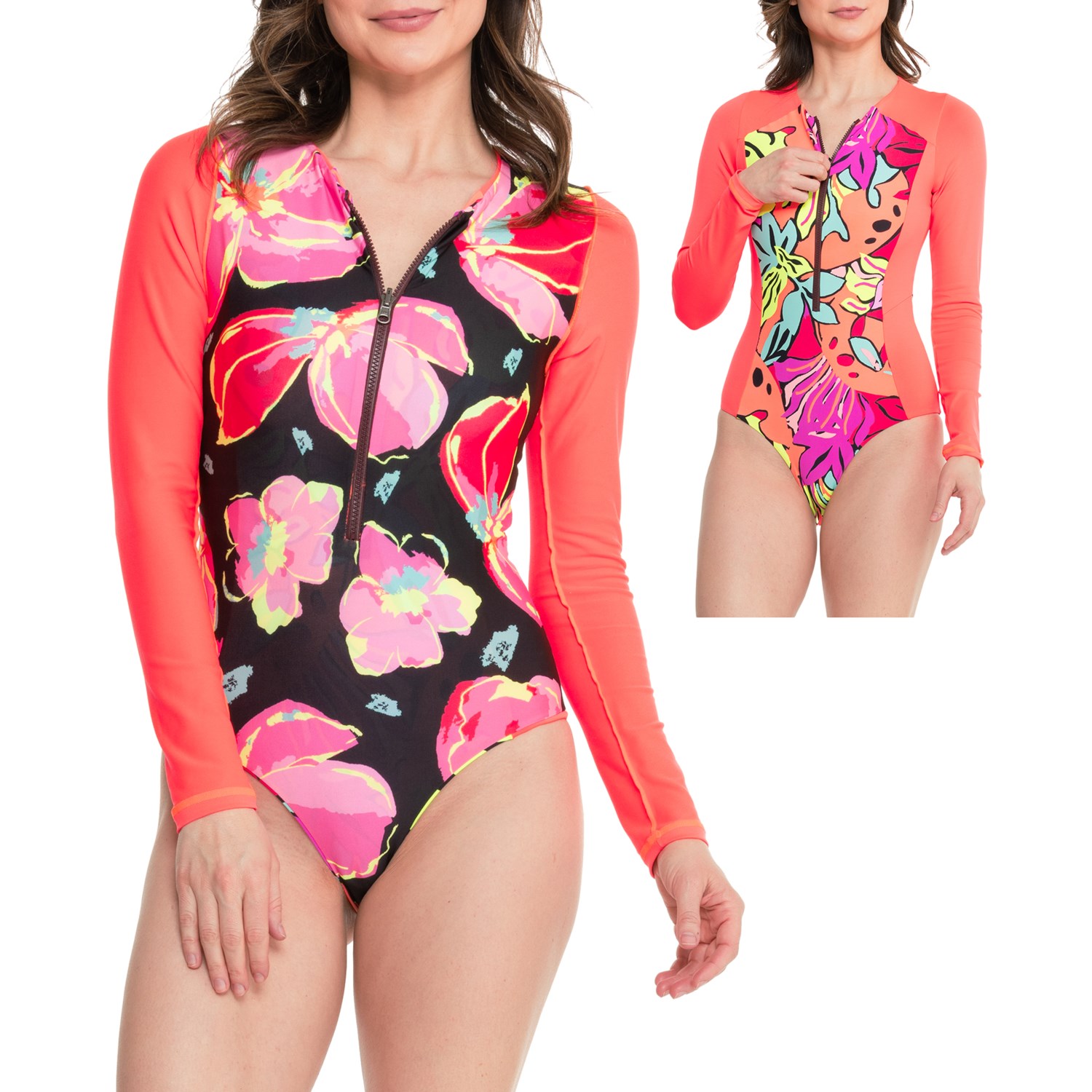 Maaji Triton One-Piece Swimsuit - Zip Neck, Long Sleeve
