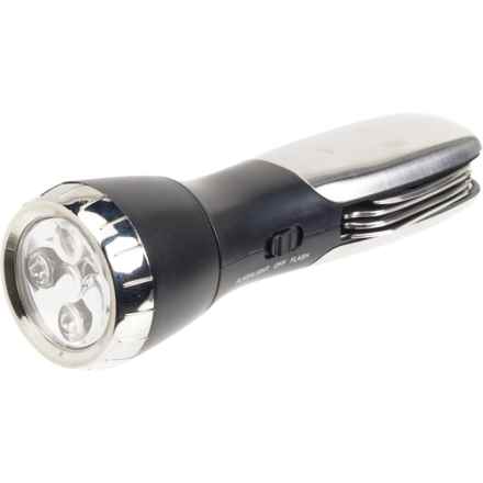 Mad Man 10-Function Flashlight Survival Tool in Black/Silver