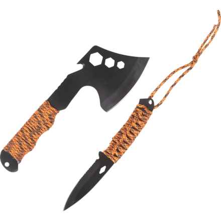 Mad Man Hatchet  and Knife Set with Paracord Handle in Orange