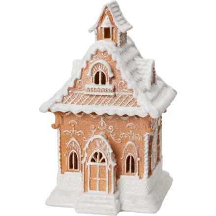 Made In China LED Light-Up Resin Gingerbread House - 13” in Brown