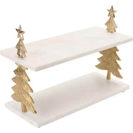 Made in India 2-Tier Tree Shelf - 16” in Multi