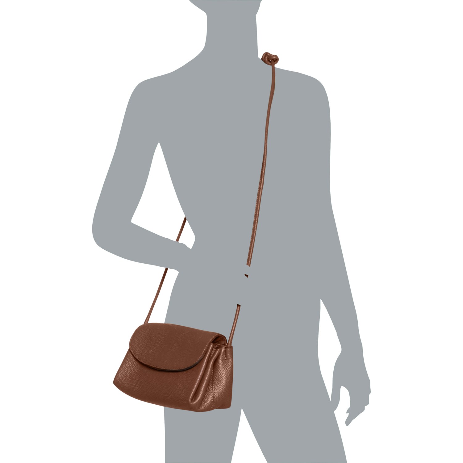 Made in India Flap-Over Triple Entry Crossbody Bag - Leather