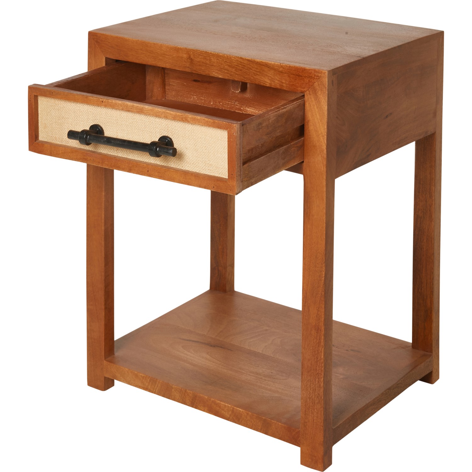 Made in India Mango Wood Bedside Table with Jute Save 46