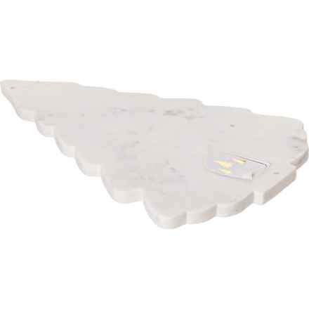 Made in India Marble Christmas Tree Serving Board - 17x11” in White
