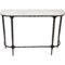 Made in India Marble Top Curved Console Table with Iron Legs - 38x9.75x28” in White/Black